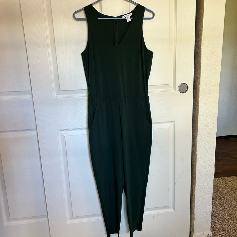 dark green Athleta athleisure jumpsuit